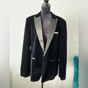 Velvet Black Wedding Tux For Man Notch-Lapel Dinner Suit Jacket